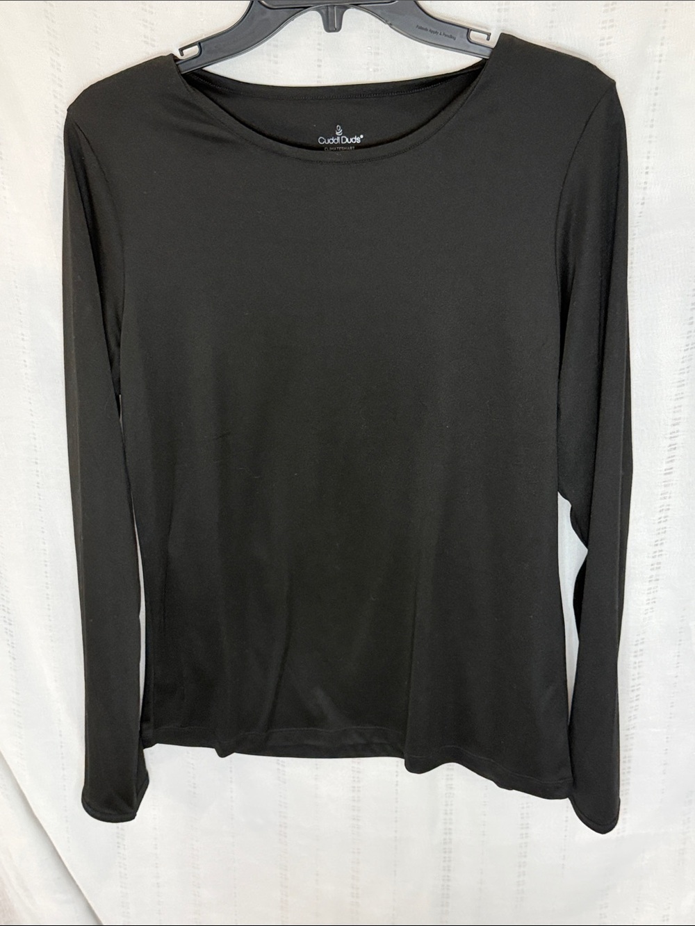 Cuddl Duds Black Long Sleeve Crewneck Top